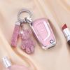 Female Key Case for Toyota Aygo Yaris Highlander Camry RAV4 Remote Flip Folding Remote Car Key Cover Fob Bag Holder Accessories