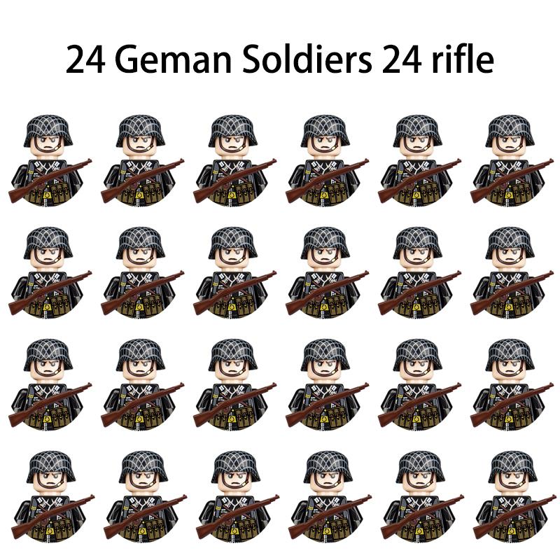 Non-Toxic 24Pcs Military Figure Ww2 Military Product Soldier Figure Building Blocks Children'S Holiday Gift Toys Gifts Funny