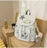 Schoolbag Korean cute star polka dot cat embroidery drawstring schoolbag Japanese soft girl student backpack light and versatile