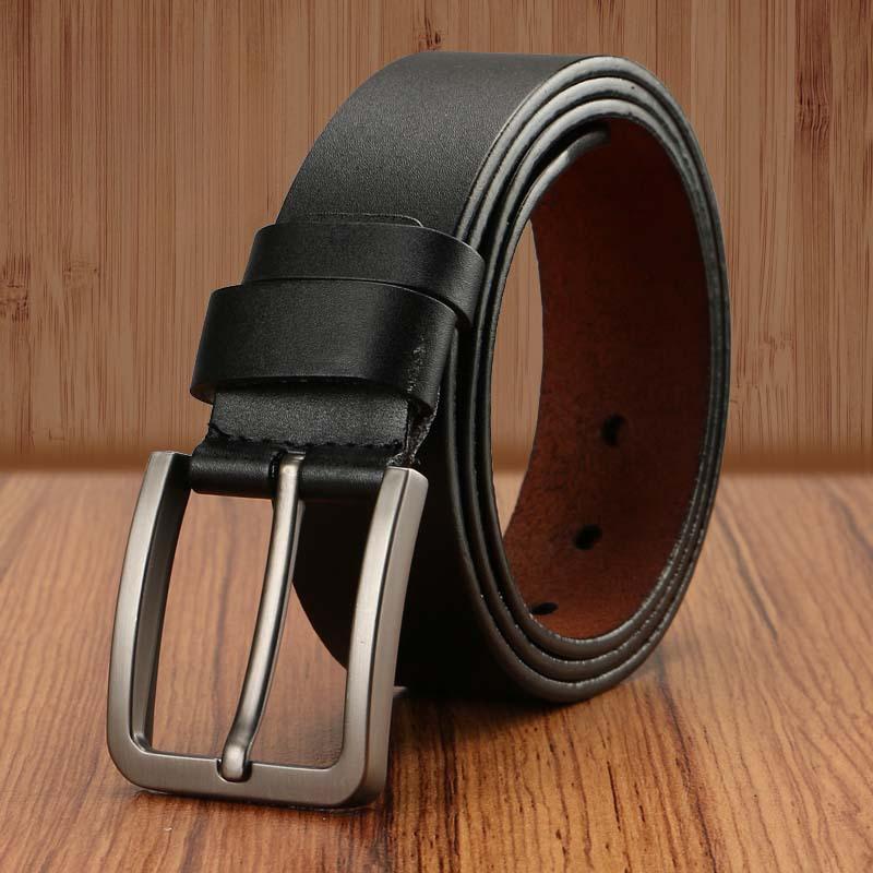 Men's Retro Real Cowhide Two Layer Leather Belt Fashionable Pin Buckle Men's Korean Style Versatile Yellow Cowhide Pants Belt