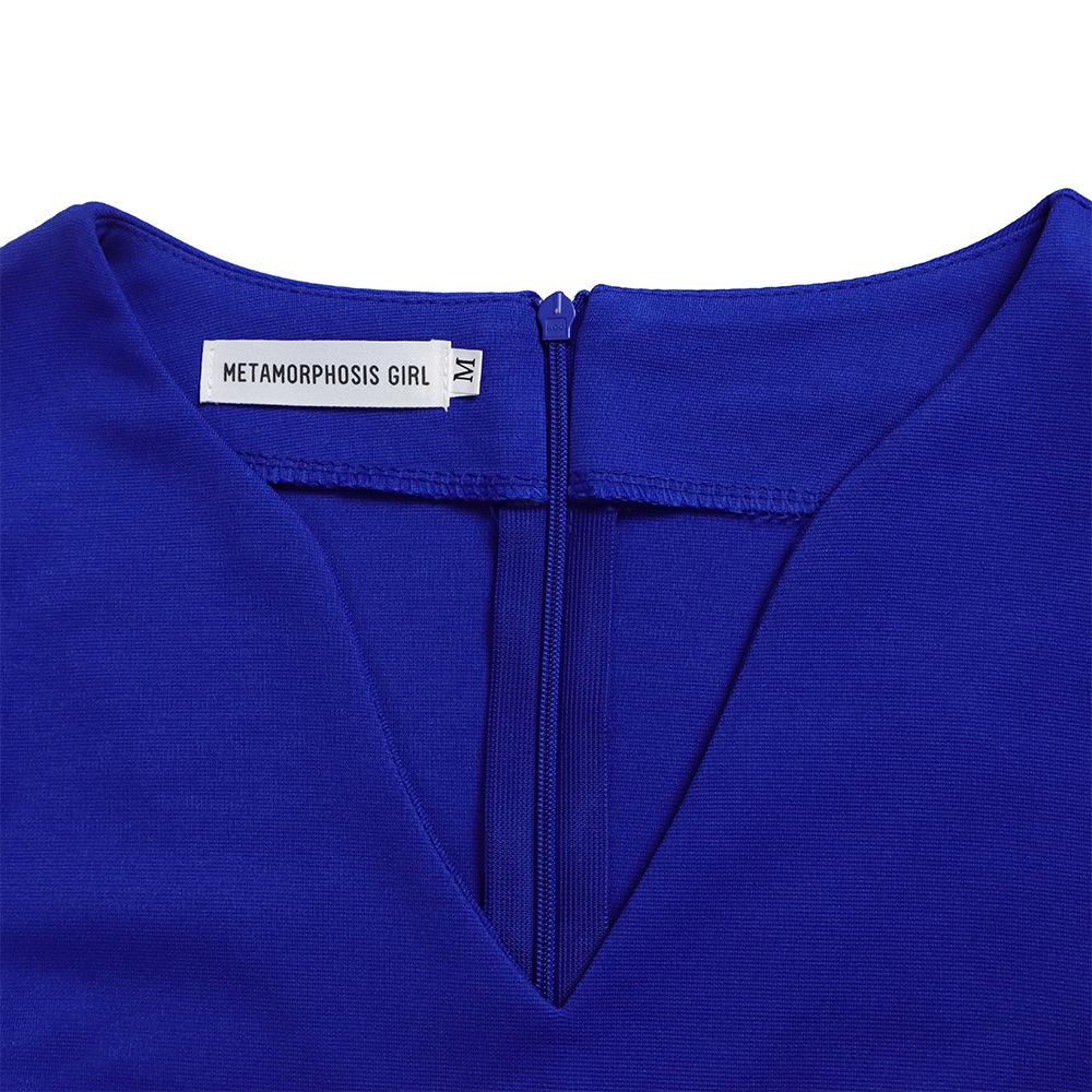 Velká velikost Ženy Jaro Podzim Rozparek Dlouhé rukávy Šaty s výstřihem do V Dámská móda Jednodílné šaty s pouzdrem