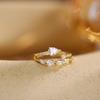 Cold Wind And Water Drop Zircon Ring Women'S Fashion Gold-Plated High-End Sense Can Be Stacked Open Ring Girlfriend Style