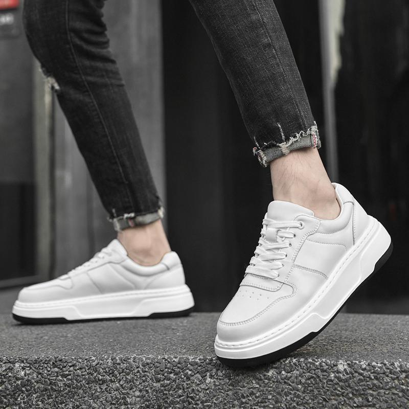 Cow Leather Elevator Shoes Height Increase Shoes for Men Insole 6cm Lift Casual Shoes Man Sneakers Hidden Heels Heighten Shoes