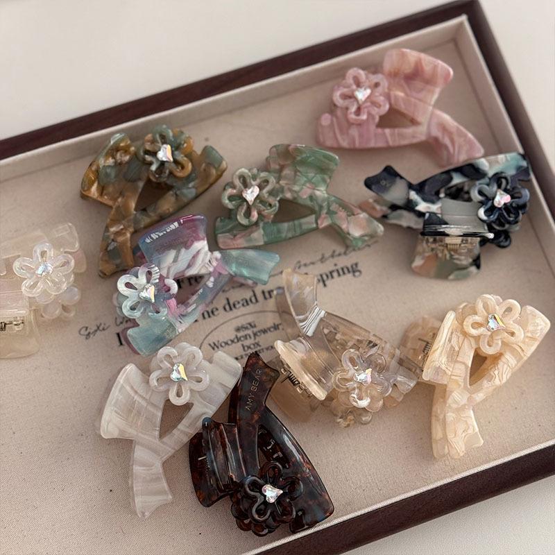 Exquisite Super Fairy Medium 6CM Temperament Flower Rhinestones Acetic Acid Hair Clip Hair Accessories For Woman Girls