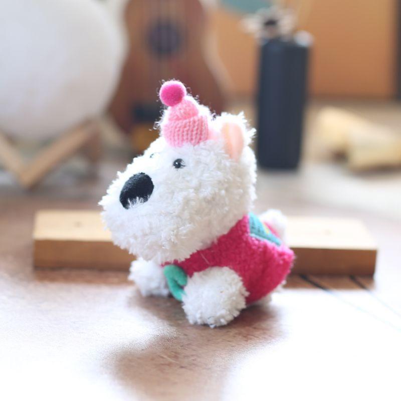 Dog Highland West Plush Keychain Backpack Decor Pendant Gift For Girls Children