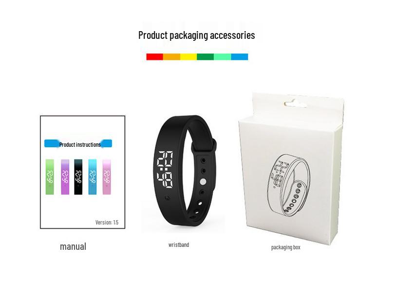 Silent Alarm Clock with Vibration Reminder, Body Temperature Monitor, Waterproof Student Smartwatch, Korean Style Trendy Design