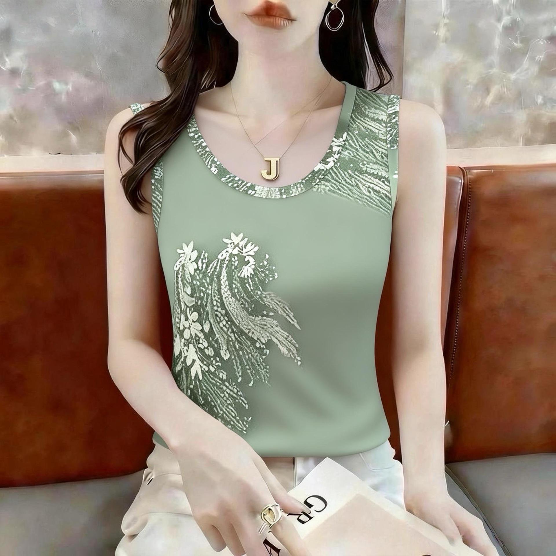 2026 Stylish Printed Summer Slimming Camisole Top for Women 2XL recommended for 120-135 jin