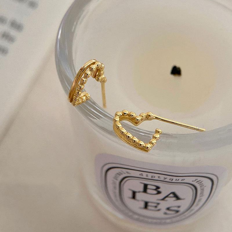 

Двухслойные серьги Love Bead Edge в форме сердца Sweet Design Light Luxury Women