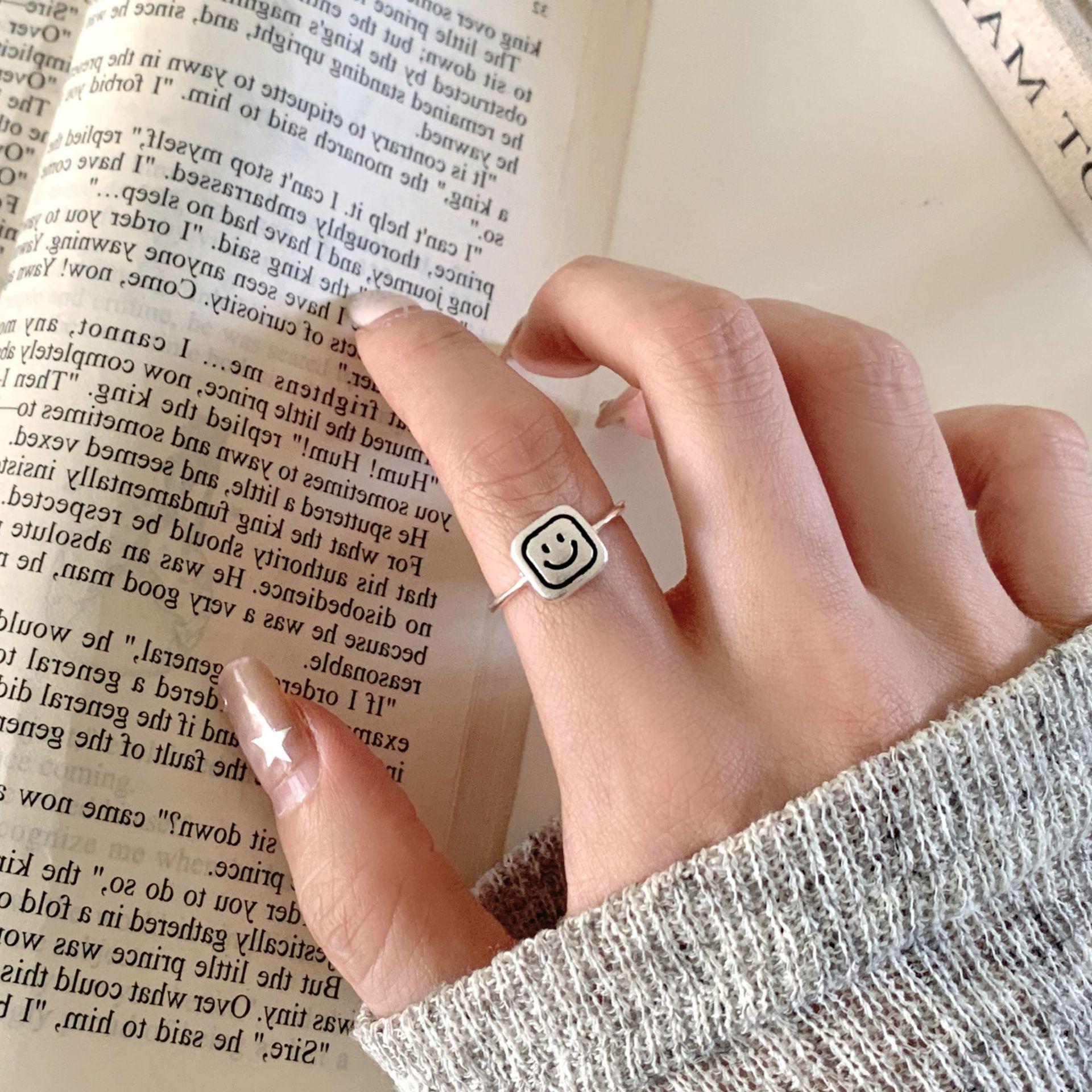 Elegant Matte Heart Ring: Geometric, Stackable  Personalized Trendy Index Finger Ring for Women. Adjustable Open Ring