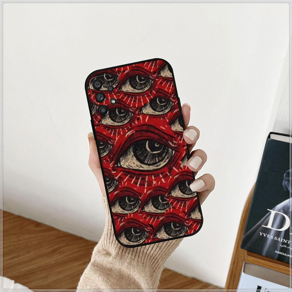 

Spooky Scary Red Eye Face Phone Case For Samsung Galaxy A52 A54 A53 A55 A51 A72 A71 A73 A90 A80 A42 A35 A34 A33 A32 A31 5G Cover Samsung A32 4G