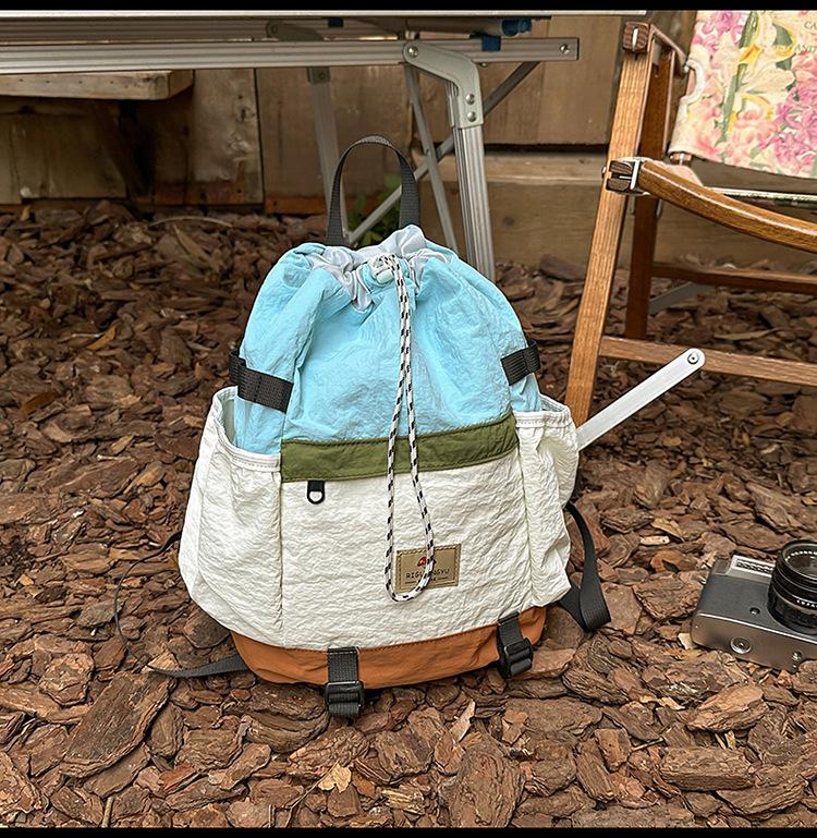 Schoolbag Mountain Ins New High-value Retro Fresh Contrasting Backpack Couple Lightweight Mountaineering Large-capacity Backpack