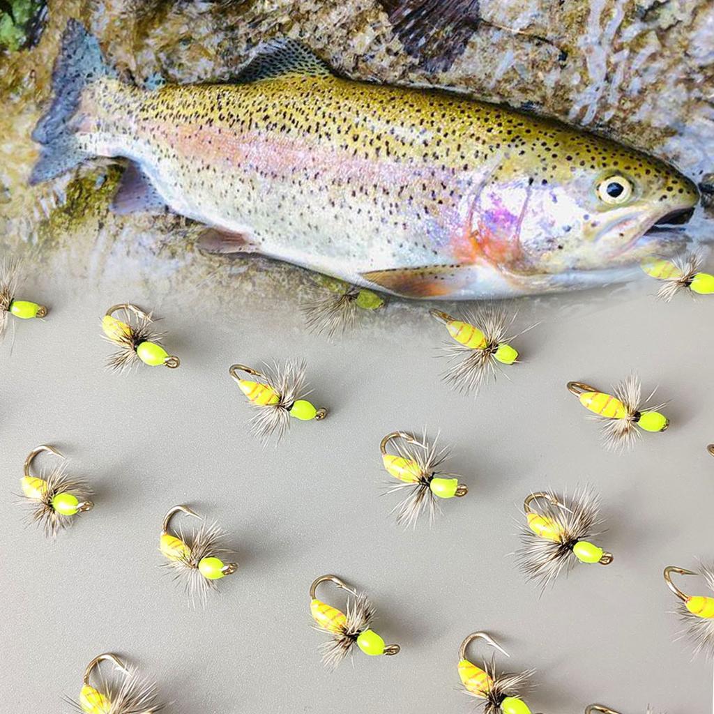 2Boxes Bundle(Total 18Pcs Flies)- Fly Fishing Flies Artificial Wet Flies Bait for Flishing Trout/Bass Artificial Nymphs Bait