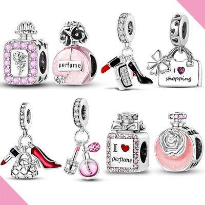 Original Charms Copper Perfum Lipstick Cosmetics Beads Fit Bracelet Making Woman Pendants Fine Jewelry