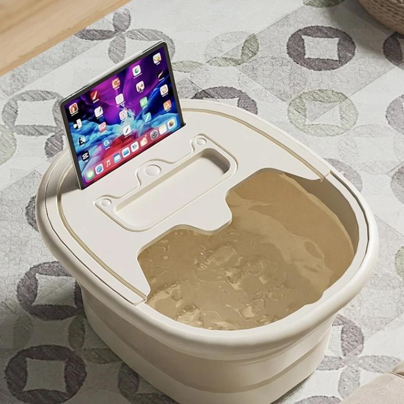 Portable Foldable Foot Bath Tub Plastic Space-Saving Design Needed For Bedroom Use Bathroom Accessories Adult Folding Bathtub Set