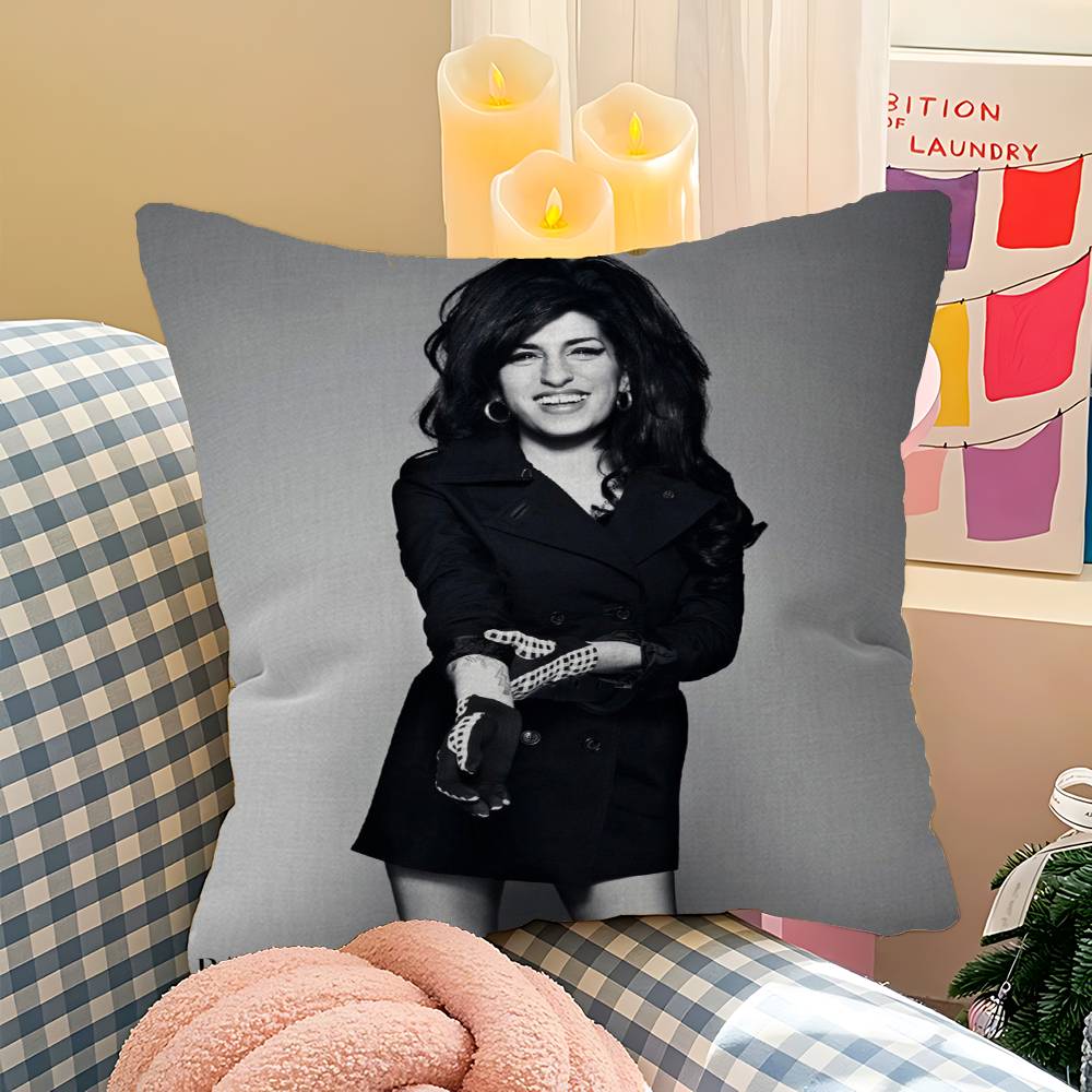 Beauty Woman A-Amy W-Winehouse Cushion Cover Car Throw Pillow Case For Sofa Car Christmas Gift 40x40cm 45x45cm