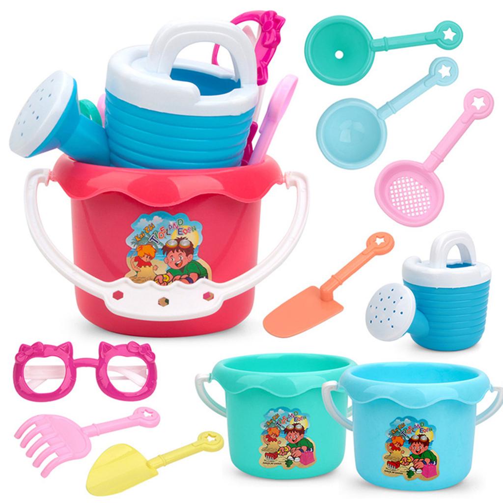 Multicolour Beach Toys Set Reusable Beach Bucket Shovel Water Toys For Children