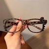 Fashion Leopard Print Bow Eyeglass Frame Cute Plain and Retro Style Y2k Millennium Subculture Versatile Glasses Without Lenses