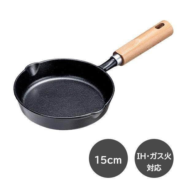 

Сковорода чугунная Ishigaki с деревянной ручкой, совместимая с индукционной плитой, газовой плитой, 15 см 18 см 15cm