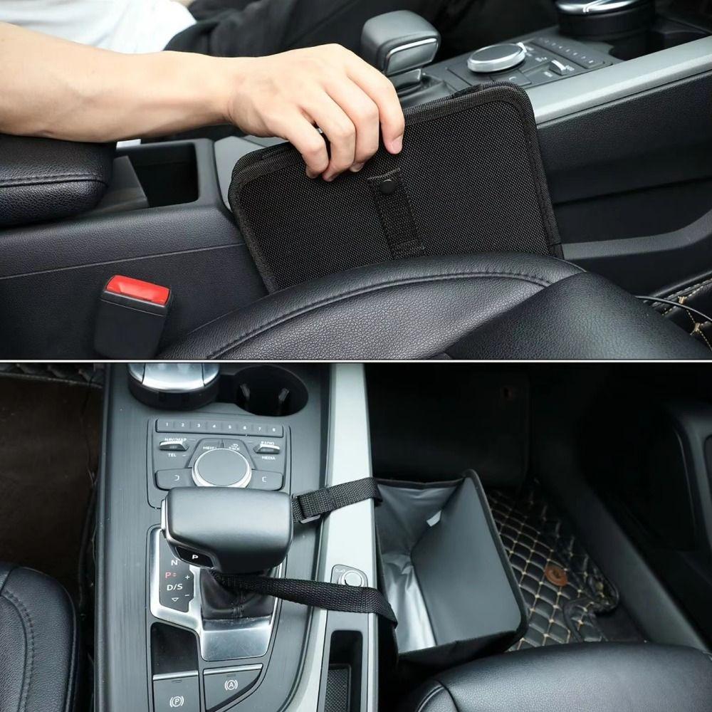 With Adjustable Strap Foldable Car Trash Can Waterproof Car Back Seat Storage Box  Car Dustbin