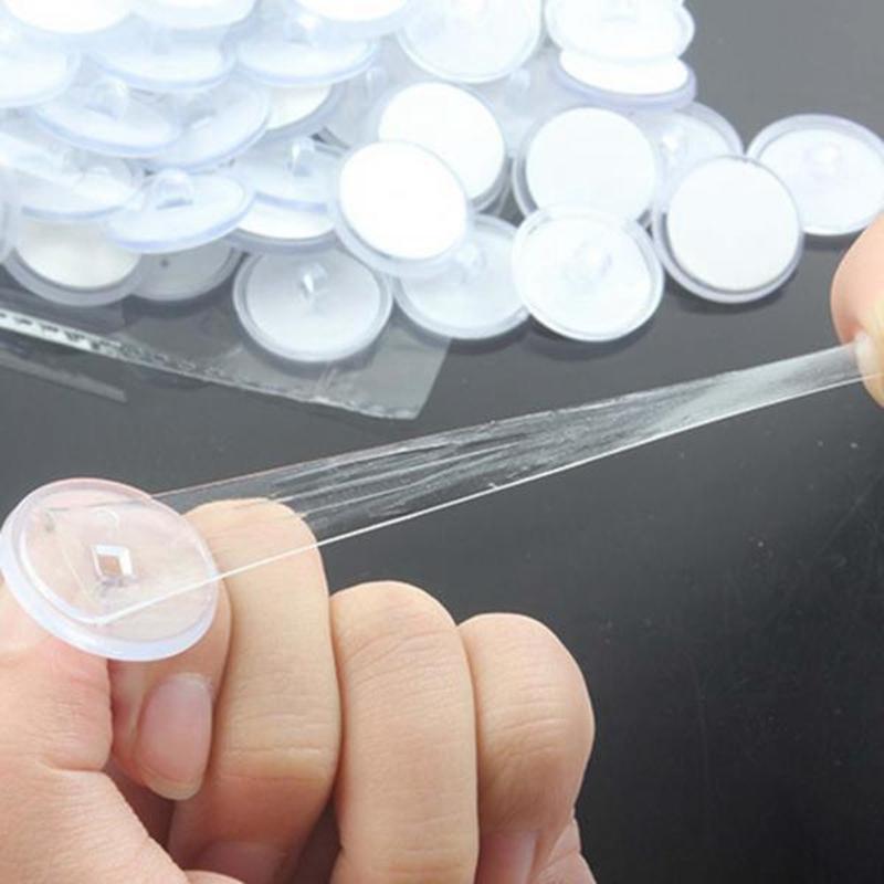 30 Stück Deckenhaken, stark, spurlos, kleine Scheibenhaken, transparent, 2 cm, Saughaken, Heimaufbewahrung, dekorative Posteraufhängung, selbstklebender Haken