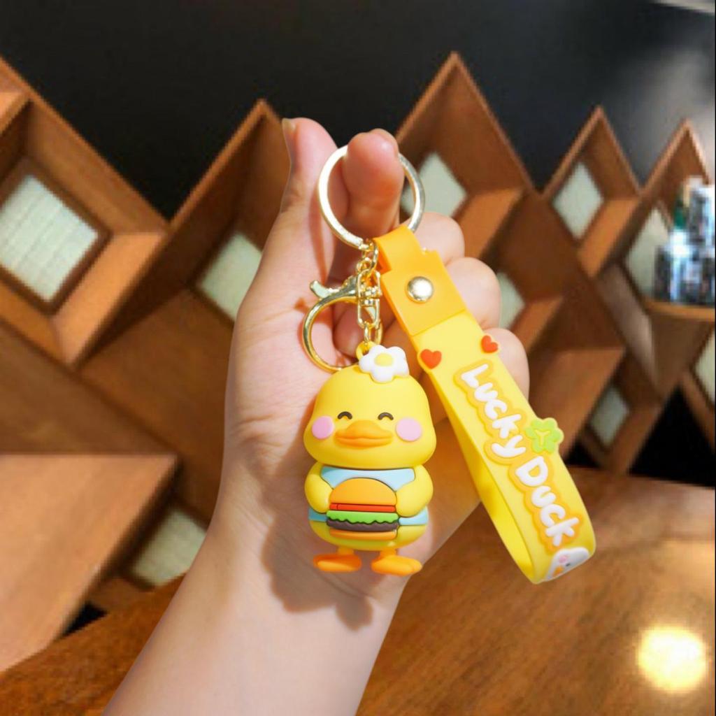 Creative Yellow Duck Keychain: Cute Animal Bag Pendant & Car Ornament