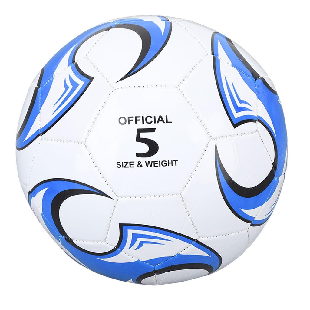 Size 5 Soccer Ball PVC for Competitions Training Exams Official Indoor Outdoor Play Blue