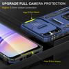 For Samsung Galaxy A06 4G Case Kickstand Slide Lens Lid PC+TPU Drop-Proof Phone Cover