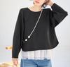 ROPE PICNIC CALINE Cardboard Cut Pullover Charcoal Top, Women's, (06)