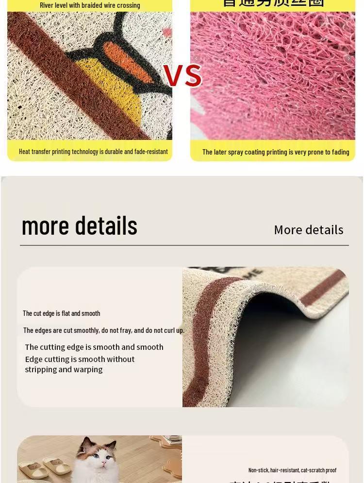 Cute Cartoon PVC Doormat: Non-slip, Dirt-resistant, Cuttable Foot Mat for Home Entrance