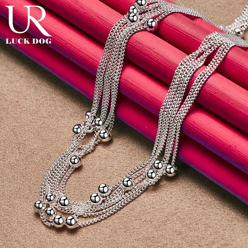 925 Sterling Silver Small Bead Grape Necklace, Fashionable Wedding Jewelry