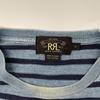 RRL Indigo X Blue Border Cotton Long Sleeve T-Shirt Tops M Indigo X blueUsed