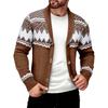 Herrenmode Lässiger Farbiger Gestrickter Cardigan mit Langen Ärmeln