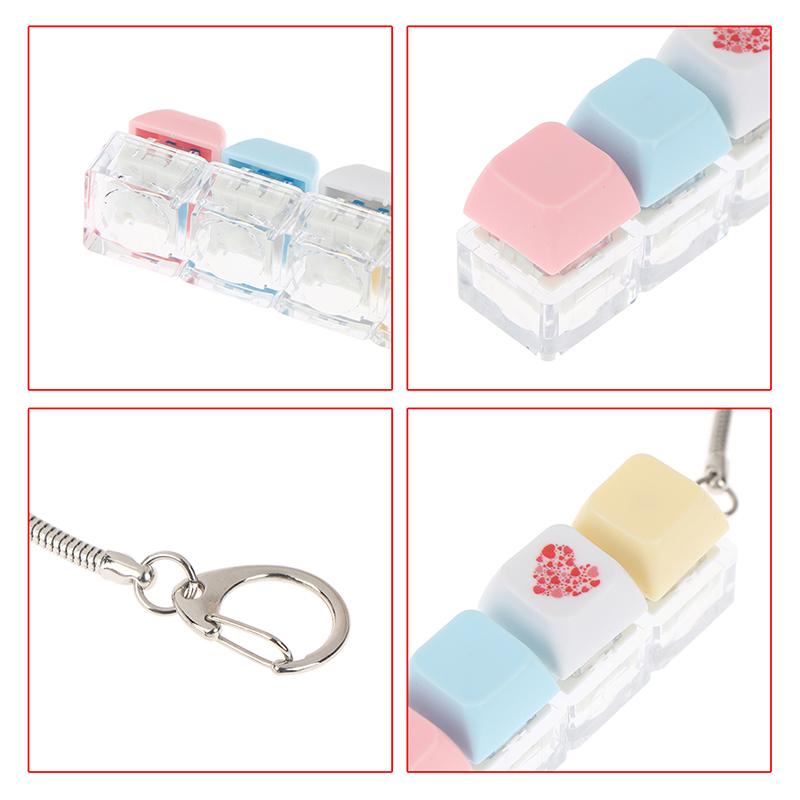 Mechanical Keyboard Switch Keychain Set Stress Relief Toys Diy Pressing Sensory Keyring For Adults