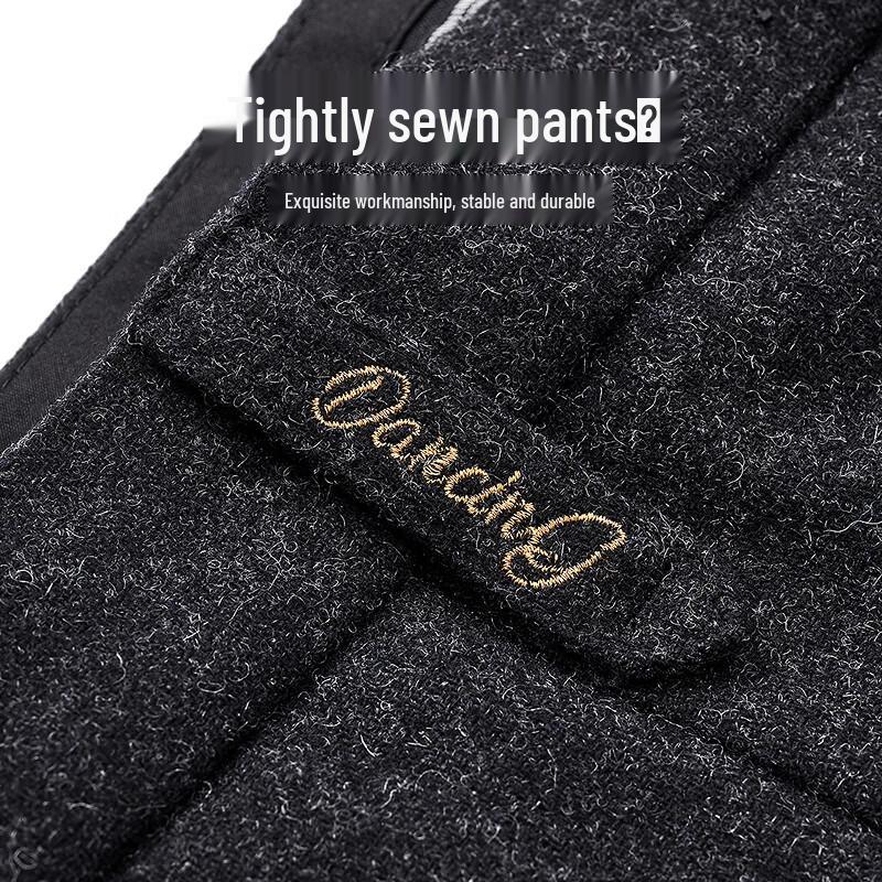 Men's Wool Blend Straight-Leg Casual Pants