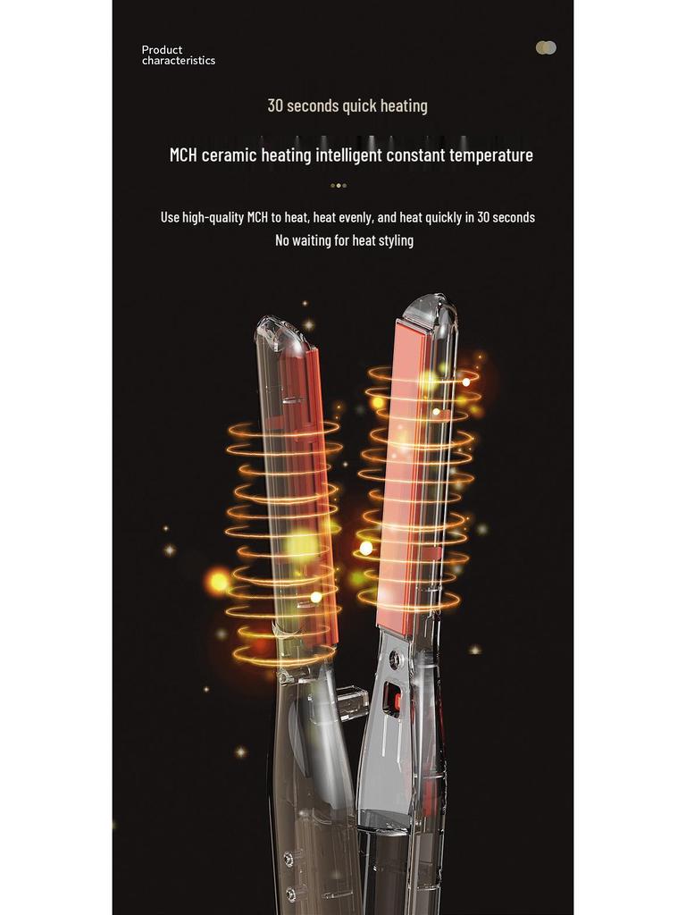 Men's Dual-Use Hair Straightener and Curler - Mini Splint for Fluffy Perm Styles