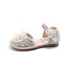 Kids Half Sandals Pearls Sweet Flowers Girls Princess Shoes Soft Sole Non-slip 2025 Summer New Children Dance Shoes Ins Trendy