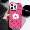 Cherry Pattern Leather Texture Plain Color Shell for iPhone 16 Pro 15 14 13 12 Pro Max 11 Soft Tpu Shockproof Matte Case Cover