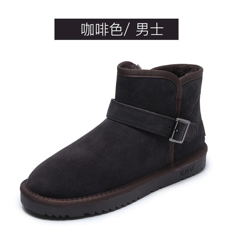 New snow boots, leather warm and non-slip outdoor thickened cotton shoes