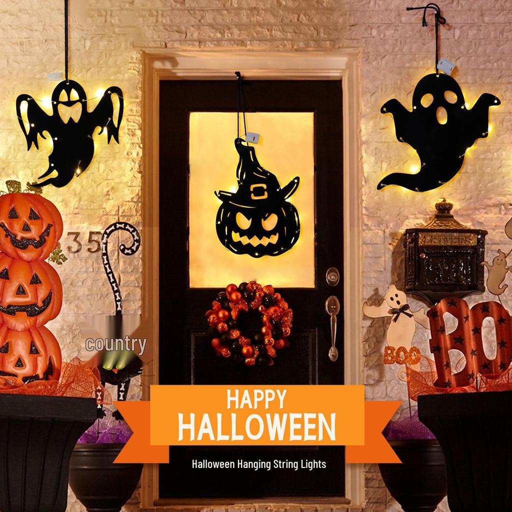 Cross-Border Halloween Ghost Pumpkin LED String Lights - Spooky Festival Decor for Parties