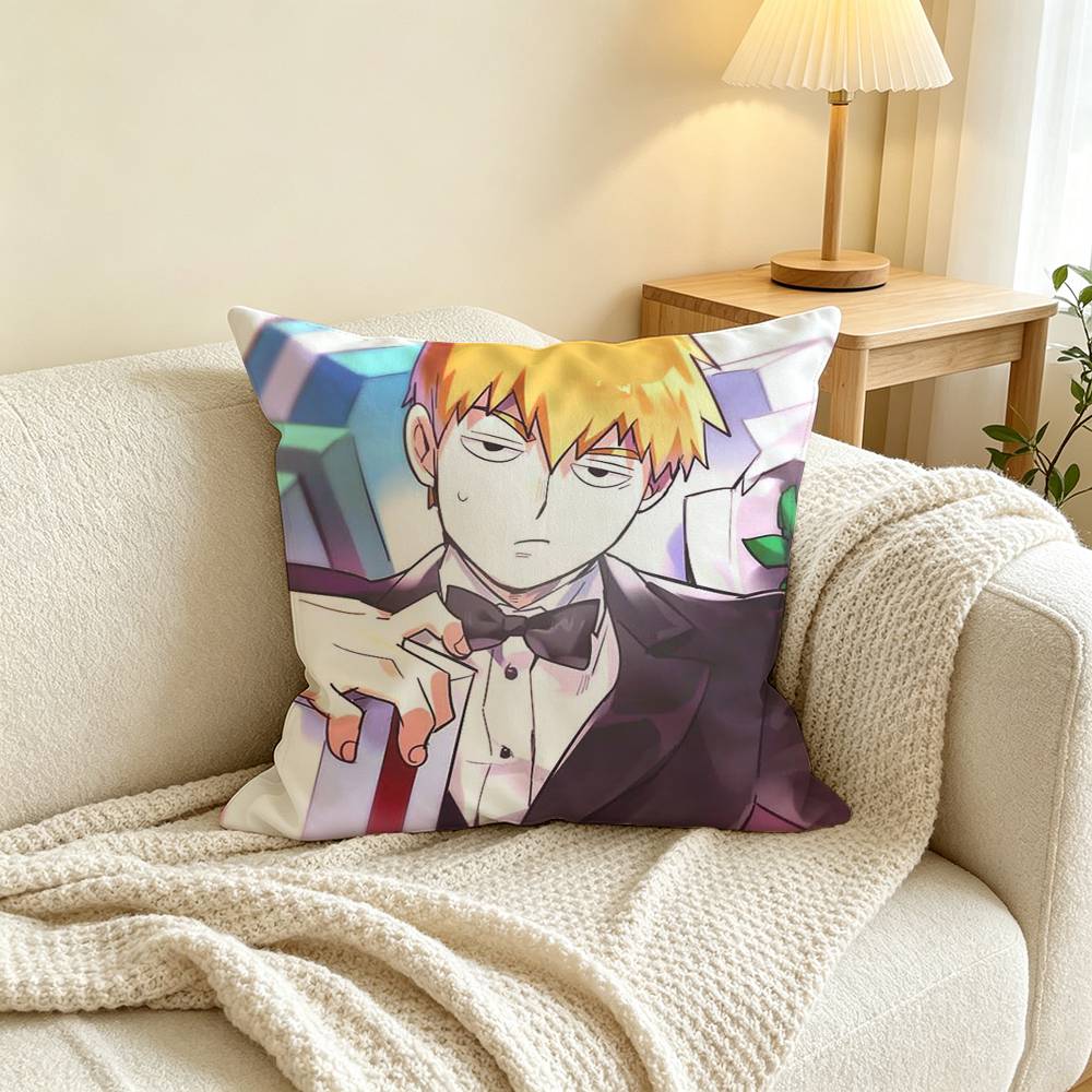 Mob Psycho 100 Arataka Reigen Square Double-Sided printed Pillow Case Bedroom Bedside Pillow Sofa Cushion Cover