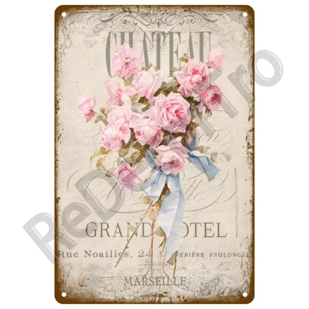 Vintage Metal Plaque Plates Decor Garden Flower Rules Sign For Pub Bar Home Wall Art