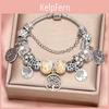 Fashion Life Tree Beaded Bracelet With Green Glass Beads For Womens Daily Wear