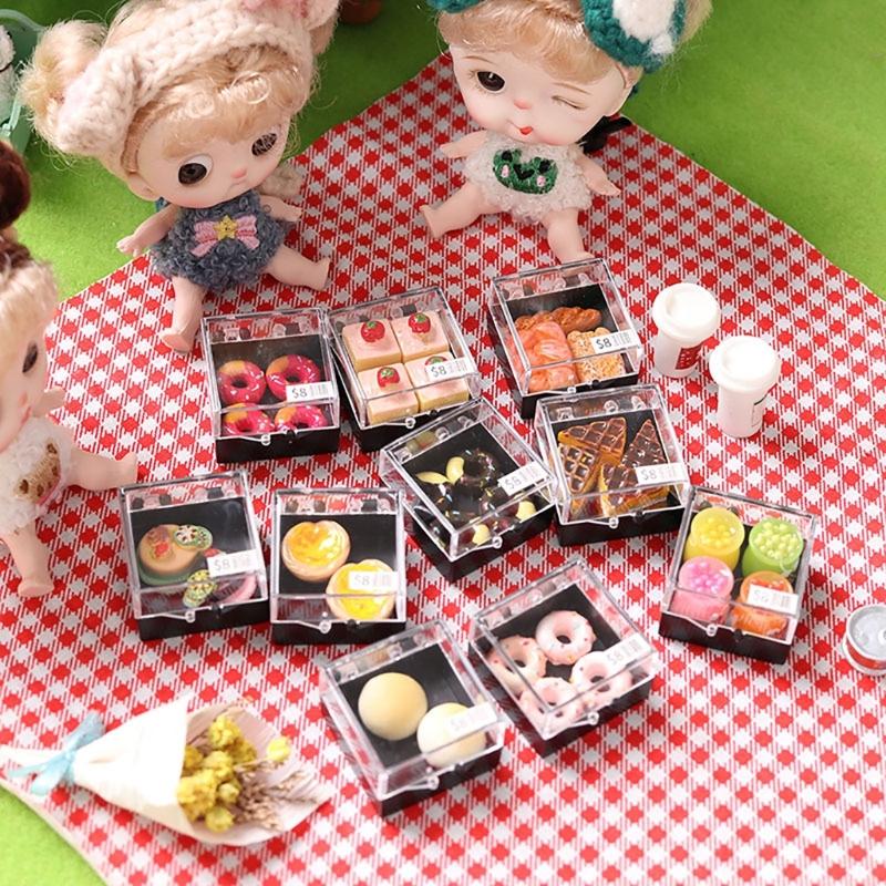 Dollhouses Dessert Cake Model Dollhouses Furniture Realistic Miniature Dessert Indoor Pretend Play Toy for Toddlers