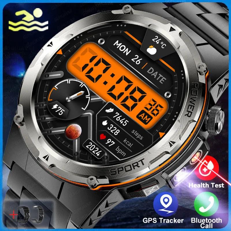 New Military GPS Smart Watches Men 3ATM Waterproof 24/7 Health 100+ Sport Modes Built-in NFC BT Call Smartwatch