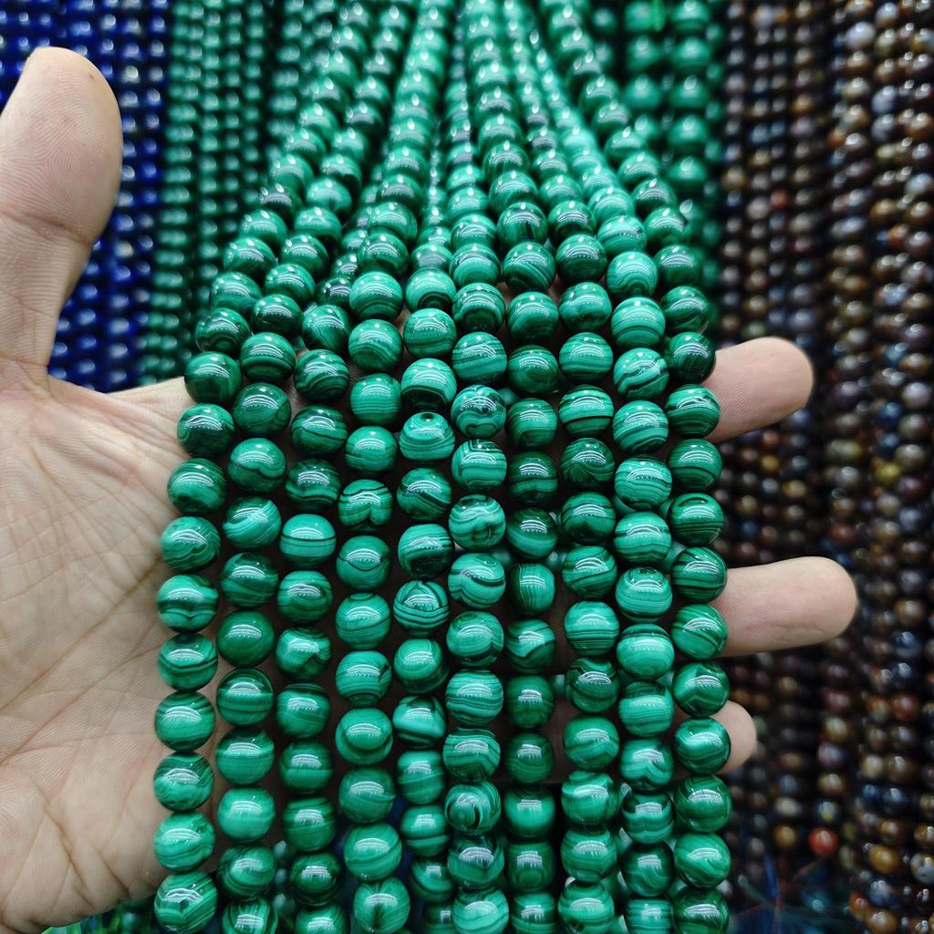 7A Grade Natural Malachite Round Beads for DIY Jewelry Bracelet Making