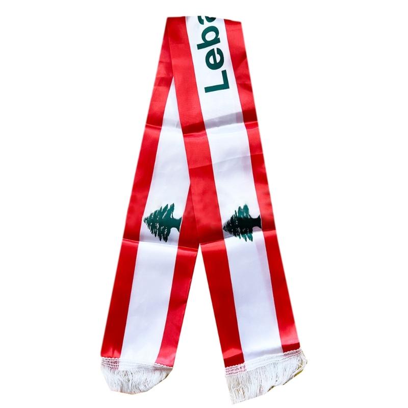 

Digital Print Lebanon Flags Scarf for Theme Event National Flags Fringed Scarf Festival Celebration Sash Multiuse Shawl 1 белый