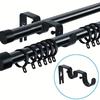 2Pcs Heavy-duty Roman Rod Support Holder Double Rod Double-Layer Hanging Brackets  Windows