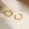 Elegant Imitation Pearl Shiny Zircon Gold Color Mini Hoop Earrings Gold Plated Charm Huggies Jewelry Daily Wear Gift for Women