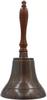 Vintage Brass & Wood School Hand Bell – 11" Antique Brown Teacher Bell – Collectible Décor