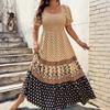 Women's Dress Casual Flowy Dresses  R-neck Vocation Boho Beach Sundress
